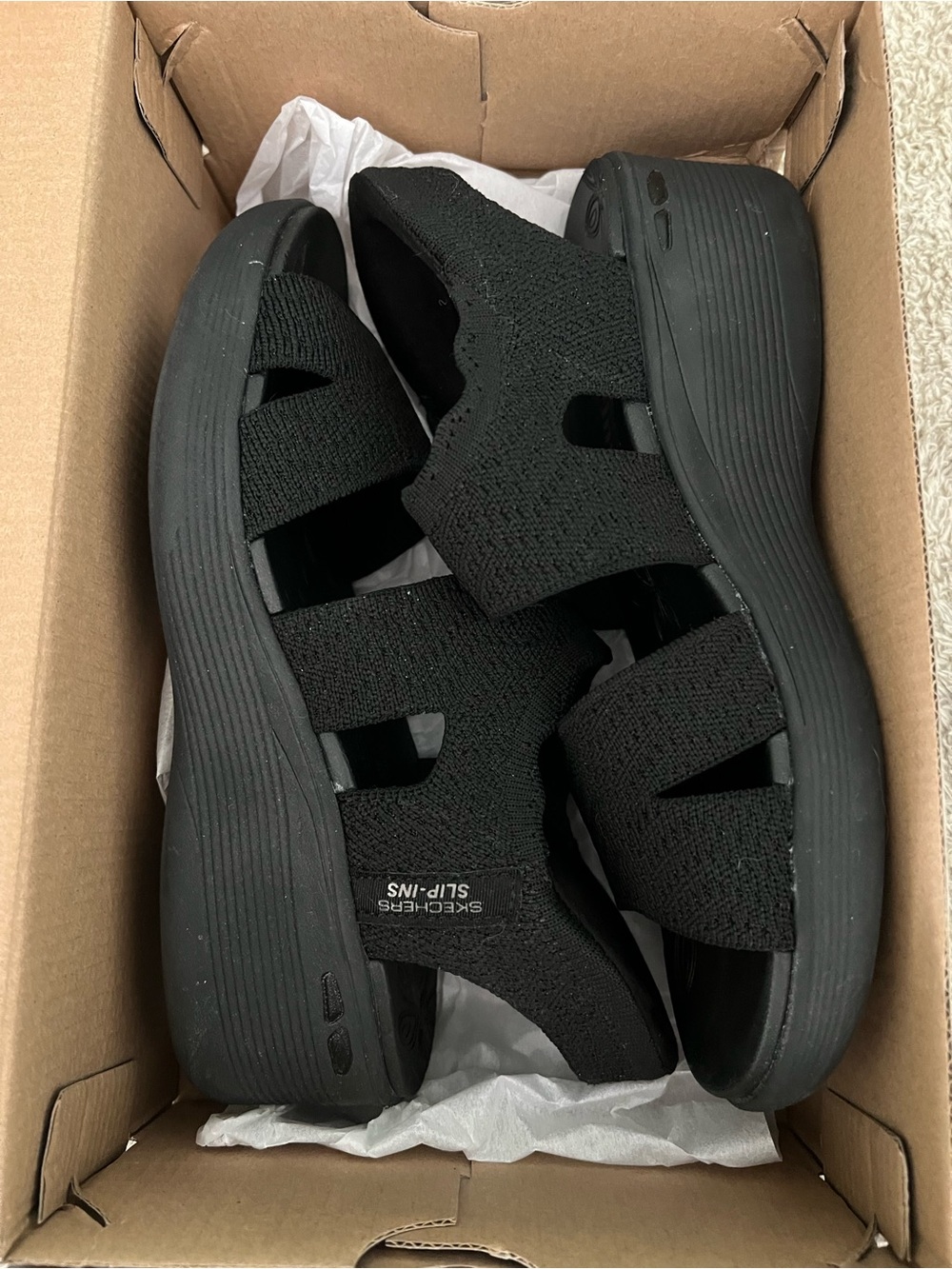 Skechers Pier lite black slip in sandals - Picture 3 of 7